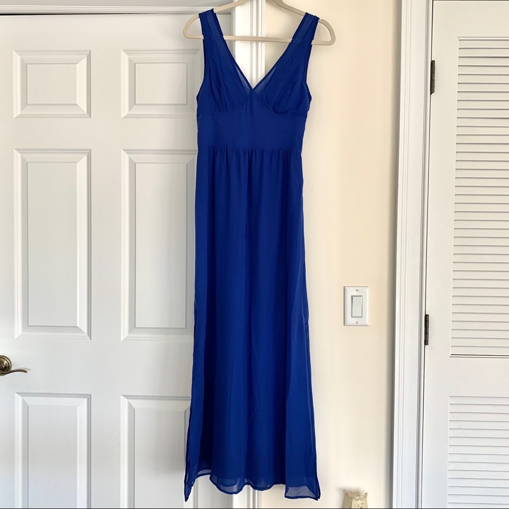 Tinley Road Royal Blue Chiffon Maxi Dress
